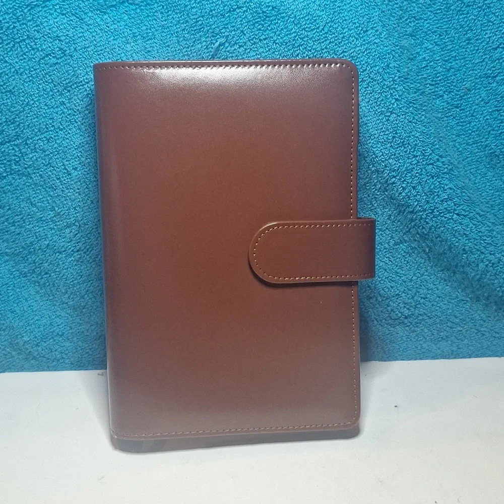 Caramel A6 Binder Budget Financial Planner Journal with 6 Pockets Inserts NEW